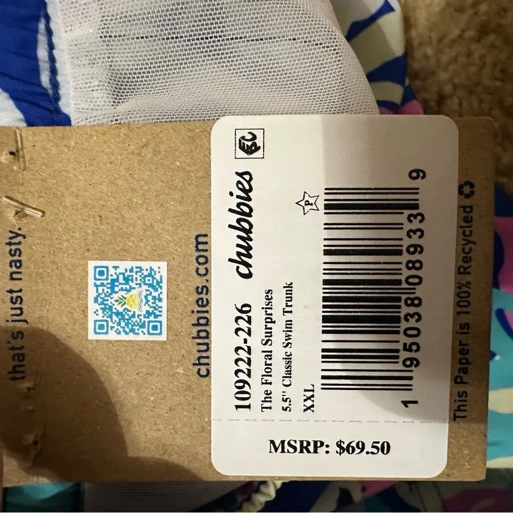 NWT New Chubbies The Floral Surprises 5.5” Classic Swim Trunk Mens Size XXL